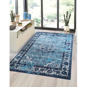 Flycarpets Sarande Vloerkleed Vintage Blauw - Laagpolig - 200x290 cm