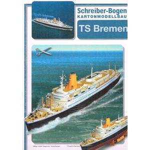 bouwplaat / modelbouw in karton Schepen TS Bremen, schaal 1""200