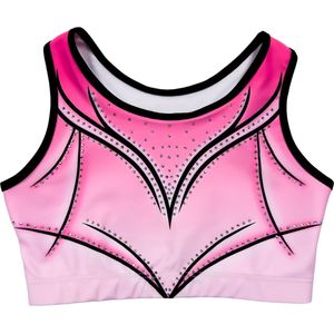 Sparkle&Dream Turntopje Claire Roze Zwart - Maat CLA 134/140 - Gympakje voor Turnen, Acro, Trampoline en Gymnastiek