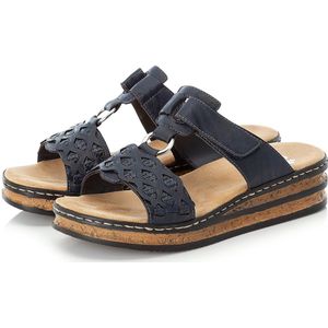 Rieker dames slippers slip-on 629K9-14 donkerblauw