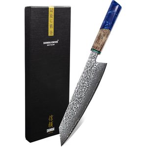Shinrai Japan - Japans Kiritsukemes 23 cm - Koksmes - Mes - Special Sapphire Edition - Met Luxe Geschenkdoos