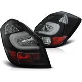 Achterlichten SKODA FABIA II 07- 06 14 ZWART LED STRIP