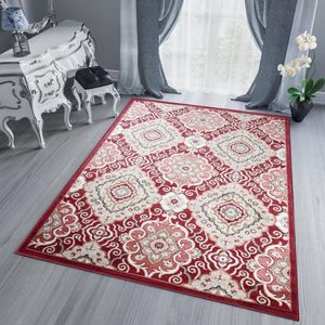 Tapiso Dubai Vloerkleed Tapijt Oriental Rood Oosters Carpet Maat- 80x150
