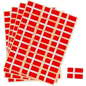 Vlag Stickers afm 15x22 mm Denemarken 72stuks