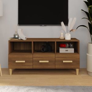 The Living Store TV-meubel - Moderne - Media-opbergruimte - 102 x 36 x 50 cm - Bruineiken