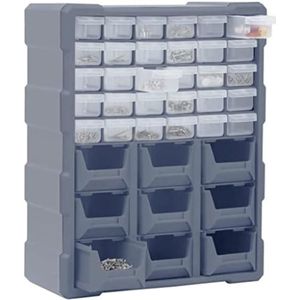 OxyFlowzy® - Assortimentskast Opbergsysteem - Assortimentskast - 39 laden - Grijs