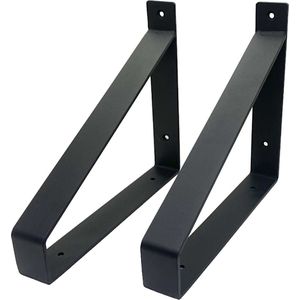Maison DAM - Plankdragers Klassiek - Wandsteunen – Voor een plank 25cm – Mat zwart - incl. bevestigingsmateriaal + schroefbit