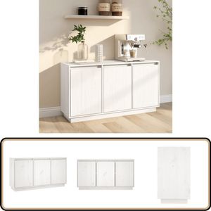 vidaXL Dressoir 111x34x60 cm massief grenenhout wit