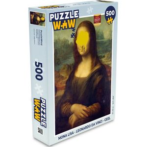 Puzzel Mona Lisa - Leonardo da Vinci - Geel - Legpuzzel - Puzzel 500 stukjes