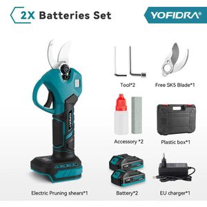 YOFIDRA Brushless Electric Scissors 30MM 2Gears Cordless Fruit Tree Branch Pruner Shear Power Tools For BL1850B 18V Battery
