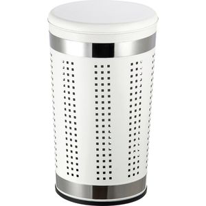 MSV Wasmand Dubai- rvs metaal - witte deksel - 46 liter compartiment - 35 x 60 cm