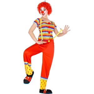 dressforfun - Vrouwenkostuum clown Leonie XXL - verkleedkleding kostuum halloween verkleden feestkleding carnavalskleding carnaval feestkledij partykleding - 300822