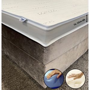 Topper 80x210 - 2-zijdig - HR55 Koudschuim - Nasa Traagschuim - Bamboo Exclusive - Anti Allergie - Ca. 12cm dik - 4 seizoenen topmatras