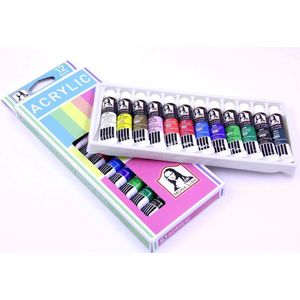 SÜDOR Monalisa acrylverf set 12x12ml | Acrylverf voor kinderen | Perfect voor canvas, papier, hout, metaal, steen etc | niet giftig, ideaal voor beginners en professionals
