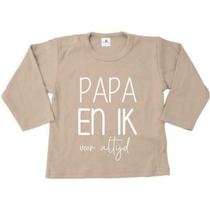 Shirt kind-papa en ik voor altijd-beige-Maat 68