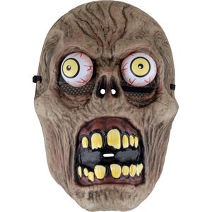 Masker Doodshoofd met bewende ogen - PVC - Volwassenen - uitpuilende ogen - Creepy horror spooktocht halloween griezel doodskop festival