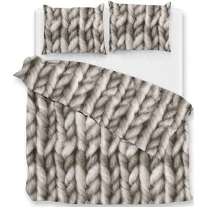 Warme flanel dekbedovertrek Adley - 240x200/220 (lits-jumeaux) - heerlijk zacht en hoogwaardig - unieke dessin - donsachtig laagje - slijtvast - ideaal tegen kou