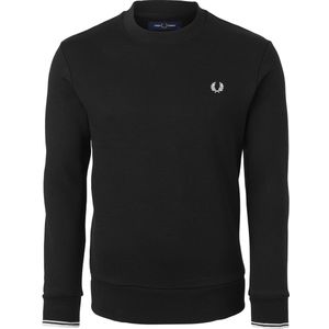 Fred Perry Crew Neck Sweatshirt Truien & Vesten Heren - Sweater - Hoodie - Vest- Zwart - Maat S