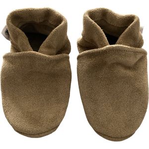 Camelkleurige suede babyslofjes van Baby-Slofje maat 16/17