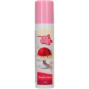 FunCakes Metallic Spray voor Voeding - Eetbare Kleurstof - Rood - 100ml