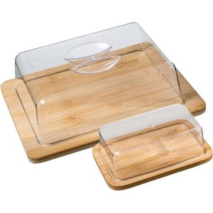 Bamboe Set Kaasplank met stolp en kaasdoos