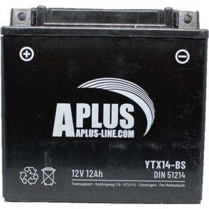 Accu a-plus YTX14-BS - 12V 12Ah - onderhoudsvrij