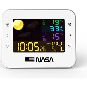 NASA weerstation 7 in 1 kleur Wit | 6"" LCD-scherm - Voor binnen en buiten |