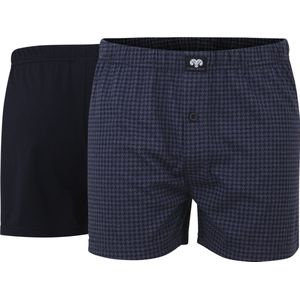 CECEBA heren 2P wijde boxershorts print blauw