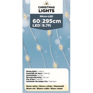 Lumineo Draadverlichting - micro - 60 lampjes - LED - warm wit - 295 cm - kerstverlichting