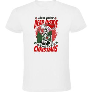 When you're dead inside but it's Christmas Heren T-shirt - kerst - feest - kerstmis - skelet - feestdagen - cadeau - grappig - kerstshirt