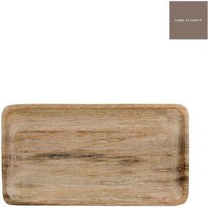 Casa Vivante - Tray Lora - 28 x 15 cm - serveerschaal - robuust - hout - houten serveerschaal - serveerplateau - kaarsenplateau