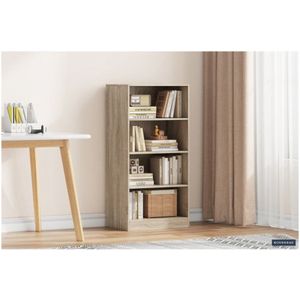 Boekenkast 'Space' 3 legplanken Sonoma, , Spaanderplaat, ABS boorden en decor