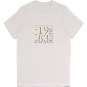1983 Geboortejaar T Shirt Heren Dames - Vintage Wit- Maat XXL