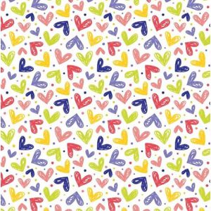Inpakpapier Hearts Multicolour- Breedte 30 cm - 200m lang