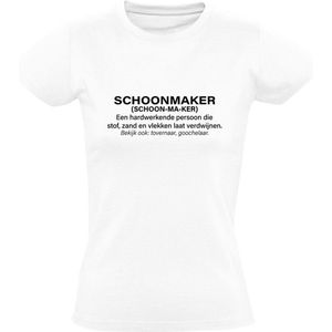 Schoonmaker Dames T-shirt | hardwerkende persoon | schoonmaken | poetsen | hygiëne | opruimen | schoon | clean | werk | Wit