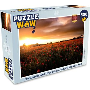 Puzzel Zonsondergang over de Klaprozen in Engeland - Legpuzzel - Puzzel 500 stukjes