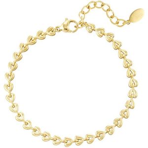 Armband linked hearts - goud