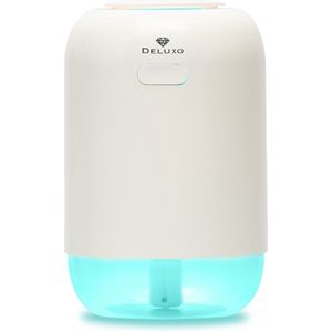 Deluxo Flex Aroma diffuser voor aromatherapie, Luchtbevochtiger, Luxe oplaadbare vernevelaar met LED-licht, 260 ml, Wit