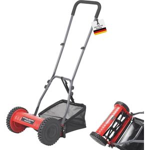 Kooimaaier met 30 cm maaibreedte en 27 liter opvangmand - Handmatige grasmaaier met 4-traps maaihoogte-instelling, stil en milieuvriendelijk