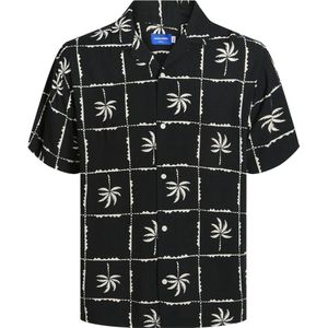 Jack & Jones Heren Overhemd JORLUKE Print Zwart Hawaii Palm Print - Maat L