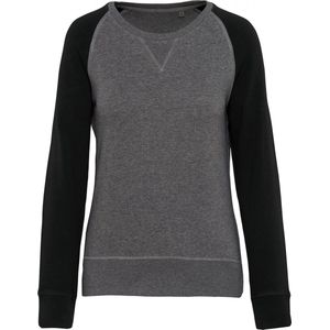 Sweatshirt Dames S Kariban Ronde hals Lange mouw Grey Heather / Black 80% Katoen, 20% Polyester