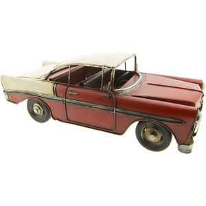 Clayre & Eef Decoratie Miniatuur Auto 29*11*10 cm Rood Ijzer Kunststof Miniatuur Auto Decoratie Modelauto