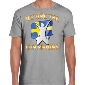 Bellatio Decorations Verkleed shirt voor heren - Zweden - grijs - voetbal supporter - themafeest M