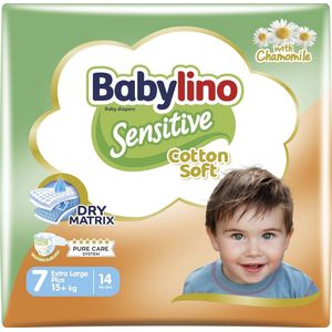 Babylino Sensitive luiers maat 7, Extra Large Plus (15 kg), 14 stuks