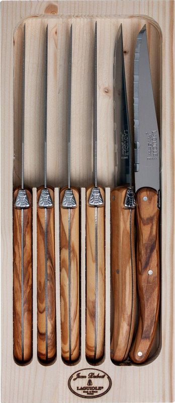 Jean Dubost Laguiole - 6 Steakmessen - Classic - Olijfhout