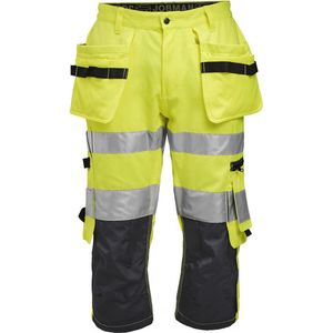 Jobman 2217 Hi-Vis Long Shorts 65221762 - Geel/Navy - D124