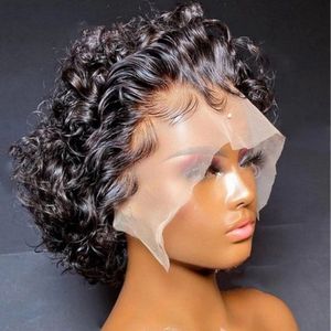 Velox Braziliaanse Pixie Cut - Kort Krullend Haar - 100% Human Hair - 250% Density - Lace 33 cm