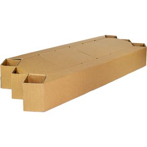 Kartonnen vouwbed - Met bovenblad/omranding - 70 x 200 cm - Uitvouwbaar bed - Opklapbed - Kartonnen meubels - 100% recyclebaar - Logeerbed - KarTent