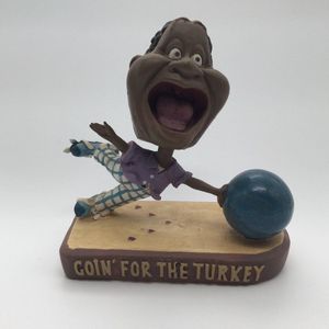 Bowling Bobblehead: Turkey, een van keramiek gemaakt mannetje met een bewegend hoofd