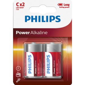 2 Stuks (1 blister a 2st)  - Philips Power D/LR20 alkalinebatterij